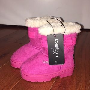 Bebe Toddler Girls Fuchsia/Silver Winter Boots Sz5